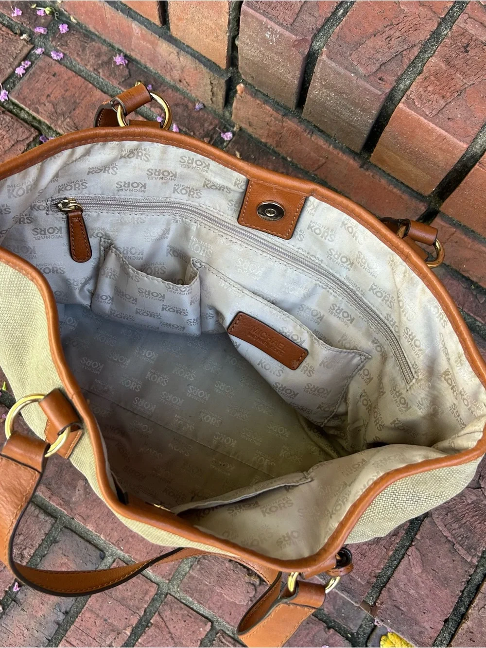 Michael Kors Canvas & Leather Tote Bag